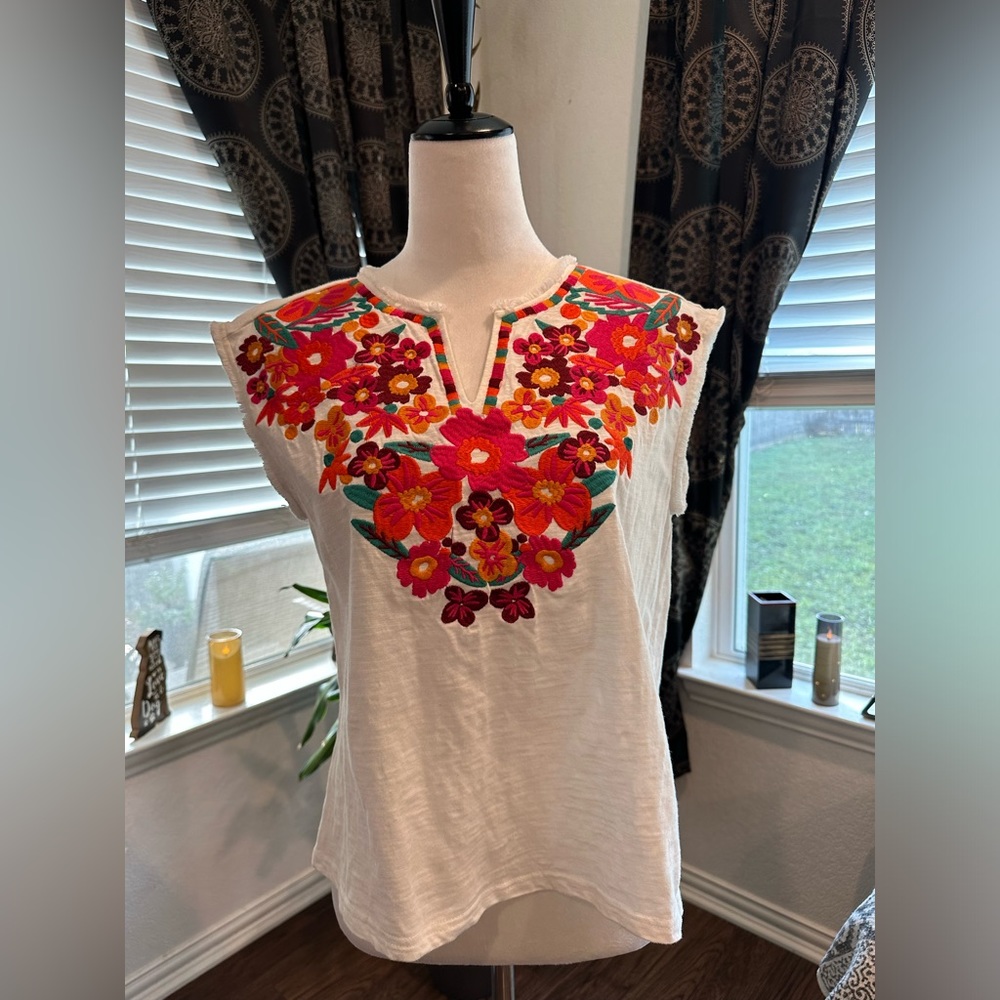 Anthropologie “THML” Embroidered Top